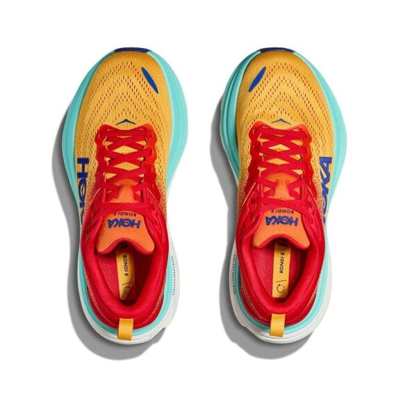 Hoka One One Men\'s Bondi 8 Athletic Running Sneakers CERISE ORANGE 12.5 NWOB